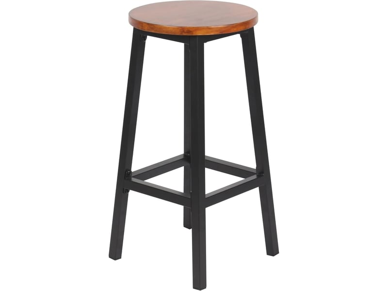 Lot de 2 tabourets de bar sans dossier en bois noir 32 x 32 x 65 cm 62258 - Conforama C