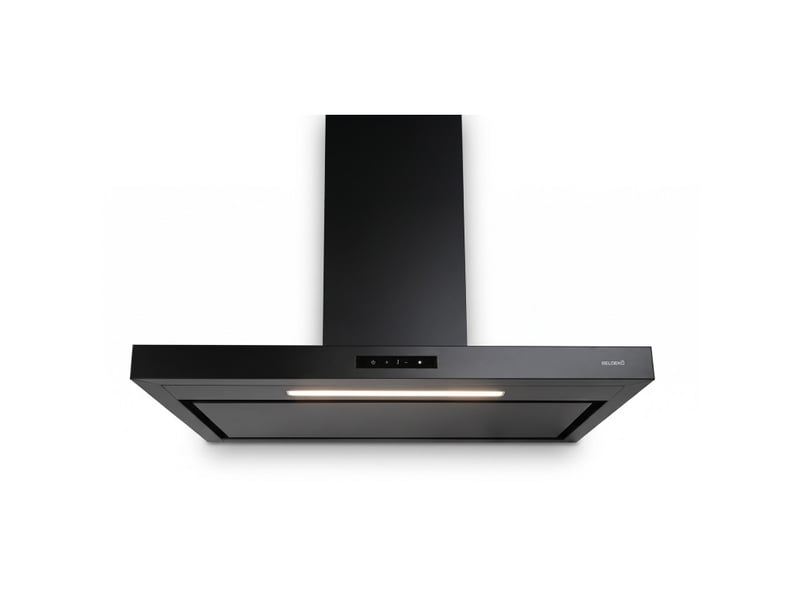  Hotte aspirante box noir beldeko 90 cm noire, commande gestuelle, 858 m³h, 4 vitesses, éclairage led, a+++  - Conforama C