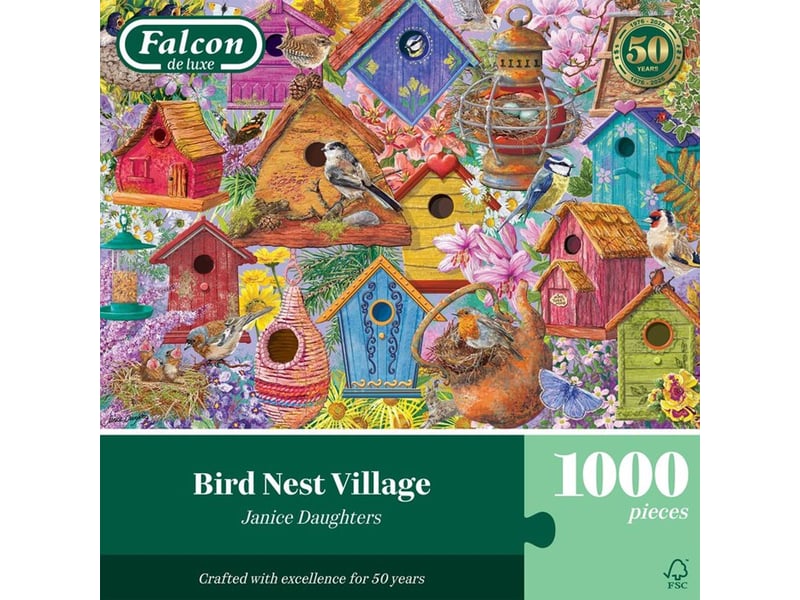  Puzzle jumbo 1000 pieces village oiseaux et nids 12 ans 1110500194 - Conforama C