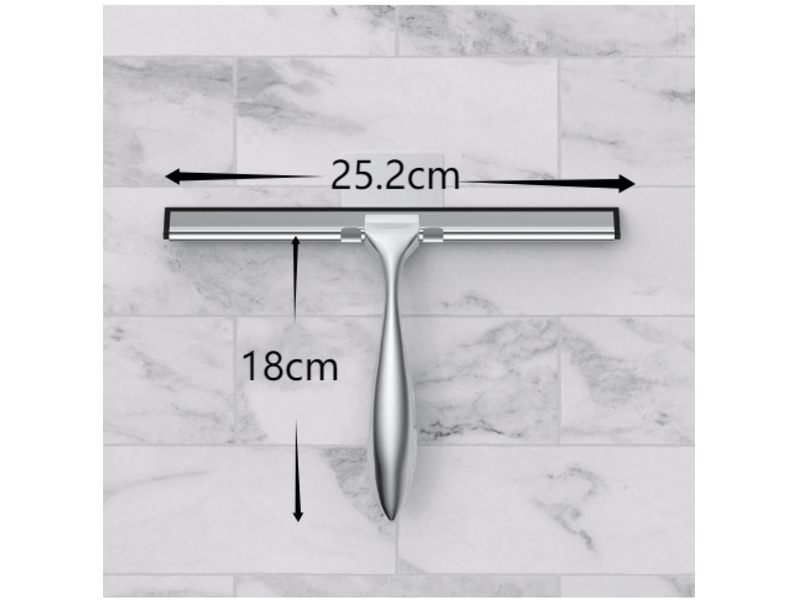  Essuie-glace de douche en acier inoxydable 1 pièce, 35 cm, support inclus, pour porte de douche, miroir, vitre  - Conforama B
