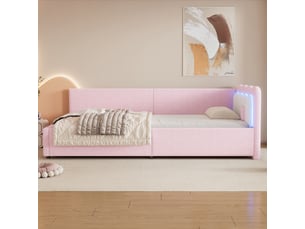 Lit banquette 90x200 cm <strong>OXEZA</strong>  <strong></strong> coloris rose