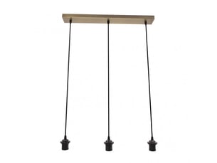 Armature de rampe de plafond fabrilamp nia cuir 3 x e27 réglable 15-105 cm 60x6 cm