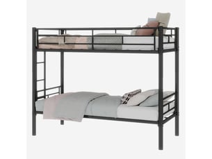 Lit superposé 90x190 cm <strong>WISHDOR</strong> <strong></strong> coloris noir
