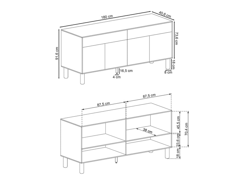  Selsey sanden - buffet - 180 cm - chêne bookmatch Sanden - Conforama E