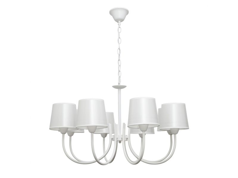  Fabrilamp guadalajara, lampe classique, 8xe14, blanc, 62-92 x 72 x 72 cm 121558025 - Conforama A