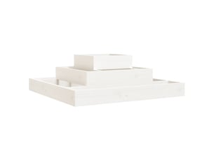 Jardinière - bac à fleurs blanc 80x80x27 cm bois massif de pin