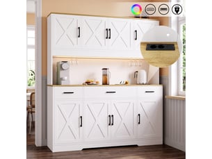 Buffet 8 porte(s) 3 tiroir(s) <strong></strong> <strong>evarich</strong> - 150 cm coloris blanc
