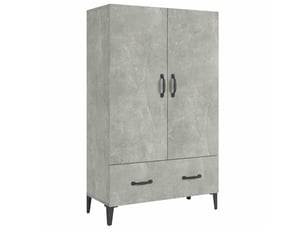 Buffet haut - bahut - meuble de rangement gris béton 70x31x115 cm bois d'ingénierie