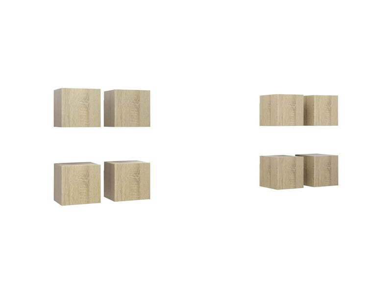  Lot de 8 meuble tv mural, meuble tv suspendu chêne sonoma 30,5x30x30 cm  - Conforama A