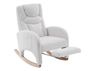 Fauteuil fixe  <strong></strong> Tissu bouclette blanc