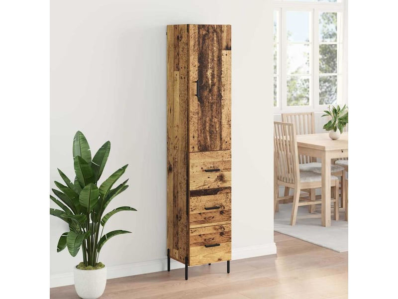  Buffet - haut armoire bois ancien 34,5 x 34 x 180 cm bois d'ingénierie  - Conforama D