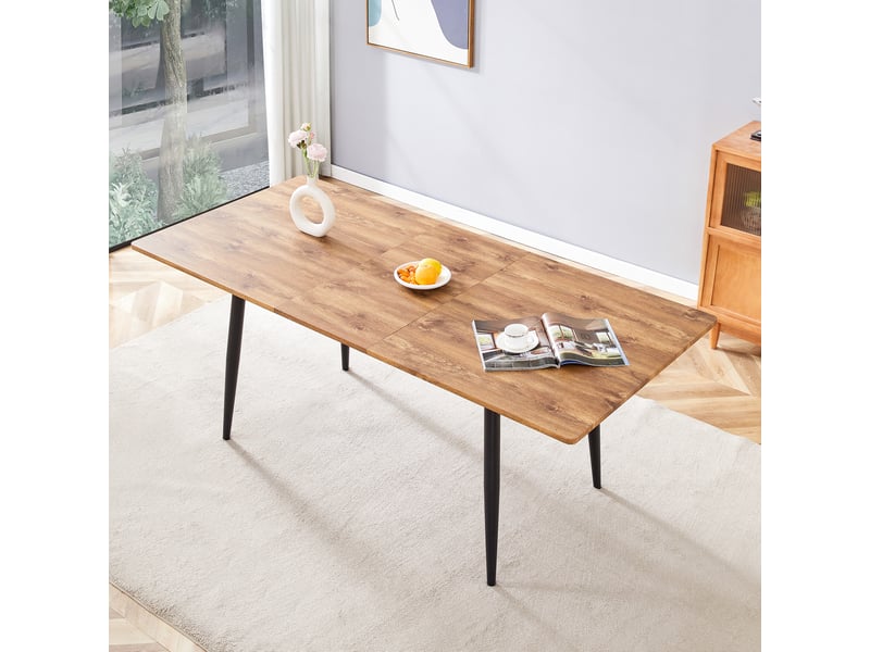  Table repas rectangulaire 190,5 cm, mdf et métal, 6 à 8 places design industriel homvra  - Conforama B