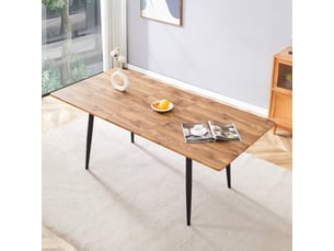 Table repas rectangulaire 190,5 cm, mdf et métal, 6 à 8 places design industriel homvra