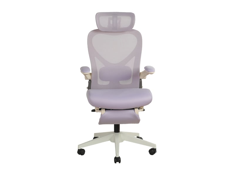  Fauteuil de bureau ergonomique 62 x 48,5 cm – violet – pliable, têtière 3d et soutien lombaire réglable  - Conforama A