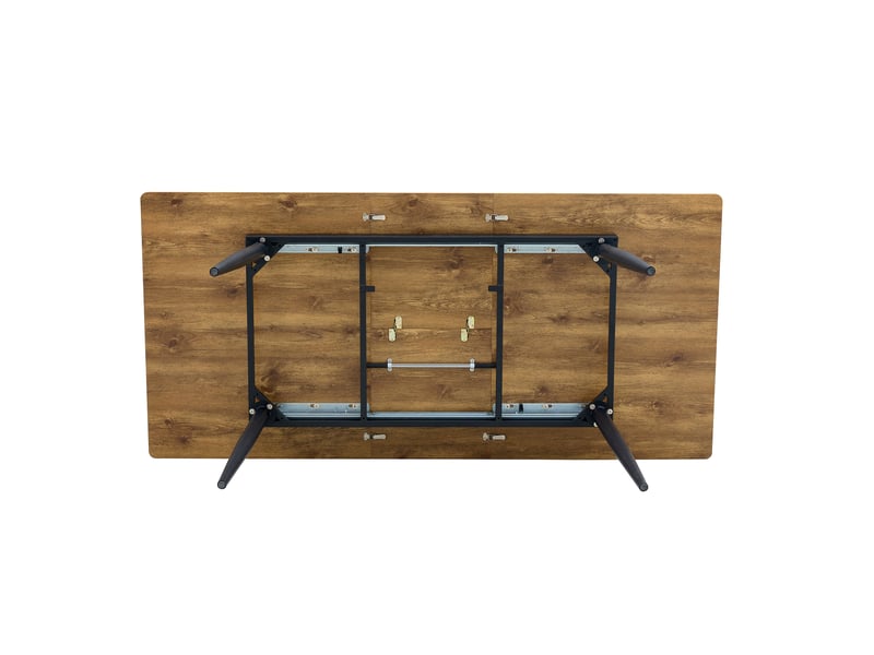 Table à manger rectangulaire industrielle, effet bois, pieds métal, 190,5150 cm, 6-8 places - Conforama E