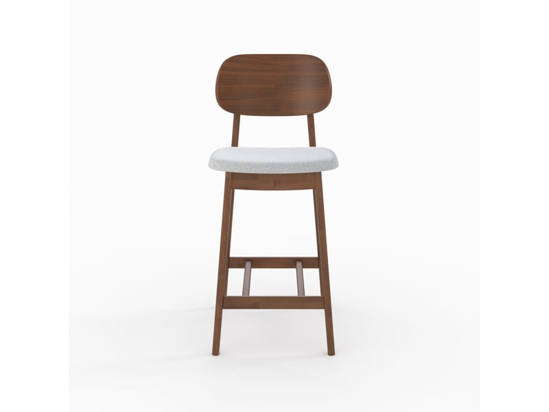 Lot de 2 chaises pour îlot central 66 cm en bois et tissu gris - charlize Charlize - Conforama C