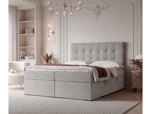 Lit coffre 140x200 cm IDOHOME IMPERIAL coloris gris