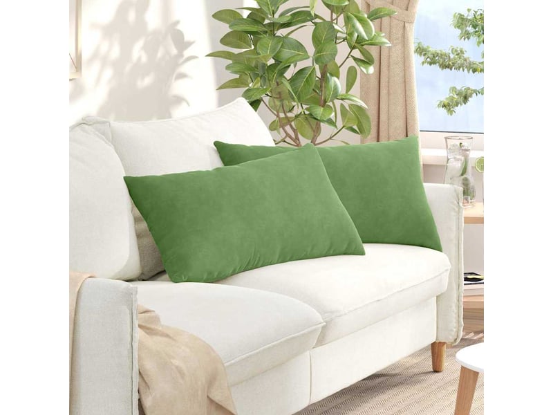  Lot de 2 coussins de canapé, coussins décoratifs vert clair 80 x 40 cm cf59175  - Conforama B