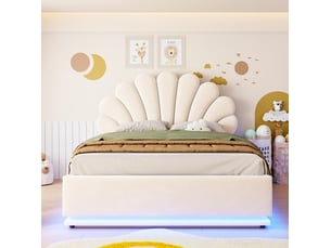 Lit coffre 140x200 cm MODFU coloris beige