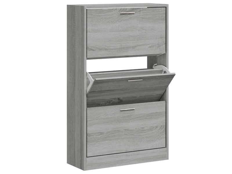  Meuble à chaussure, armoire à chaussures sonoma gris 63x24x103 cm bois d'ingénierie  - Conforama C