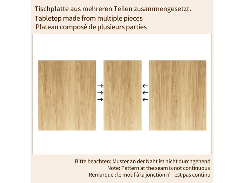  Table extensible de salle à manger - lpospi - pied stable, patins réglables mdf marron naturel 120-160 × 80 × 76 cm  - Conforama E