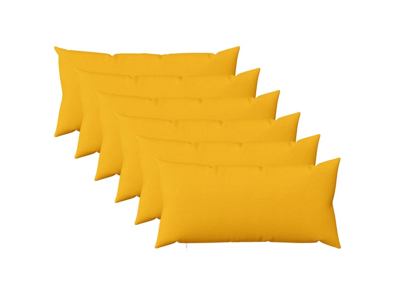  Lot de 6 coussins avec oreiller, coussins décoratifs heerlen jaune clair tissu cf50717  - Conforama B