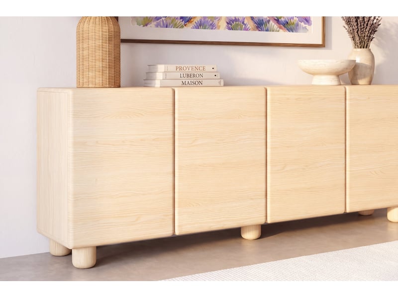  Calanque - buffet 199 cm mélaminé chêne clair  - Conforama E