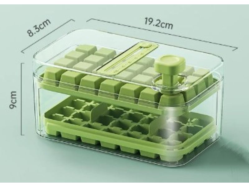  Bac à glaçons avec couvercle, bleu, à pression, facile à démouler, convient pour la maison et la cuisine, livré avec un grattoir à glace ZYS02528LHY - Conforama B