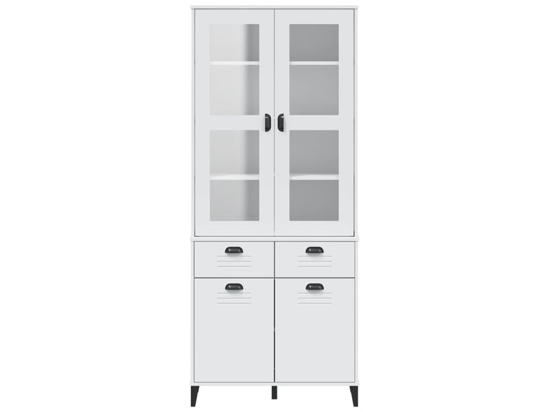  Buffet salon, buffet de rangement viken blanc 80x40x190 cm bois massif de pin  - Conforama D