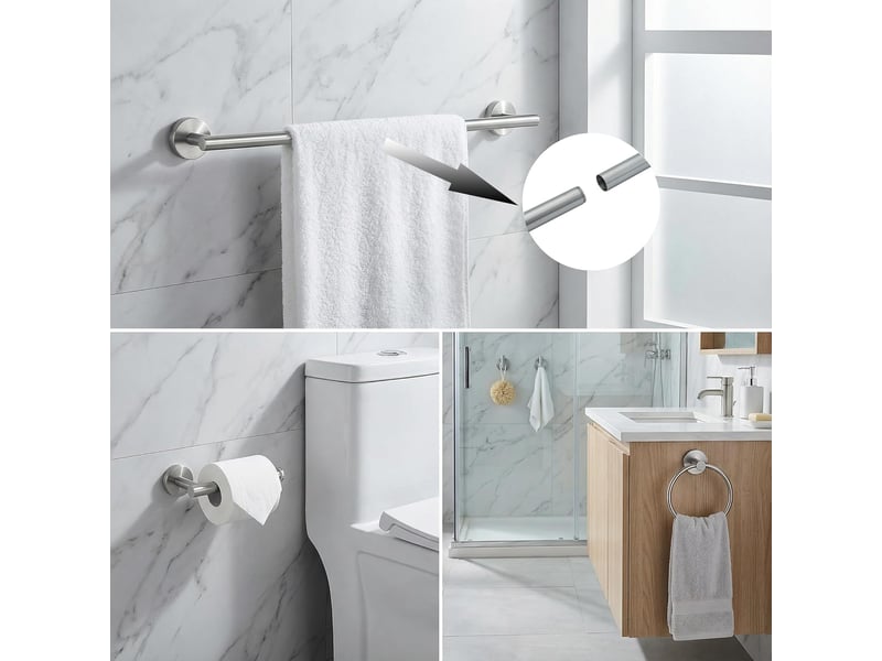  Anneaux porte-serviettes de salle de bain - ensemble de crochets porte-serviettes - convient pour la cuisine et la salle de bain, installation murale.  - Conforama C
