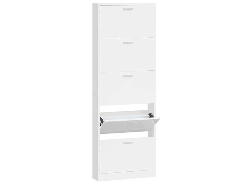  Meuble à chaussure | armoire à chaussure blanc brillant 59x17x169 cm bois ingénierie  - Conforama E