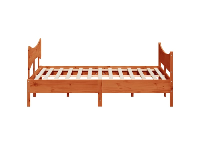  Lit double- lit adulte -  cadre de lit sans matelas  marron 180x200cm bois pin massif  - Conforama D