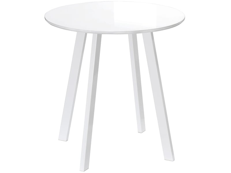  Table de salle à manger ronde pour 2 personnes, plateau brillant et pieds inclinés, pour cuisine, ø72 × 75 cm  - Conforama A