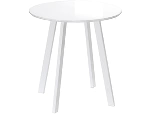 Table de salle à manger ronde pour 2 personnes, plateau brillant et pieds inclinés, pour cuisine, ø72 × 75 cm