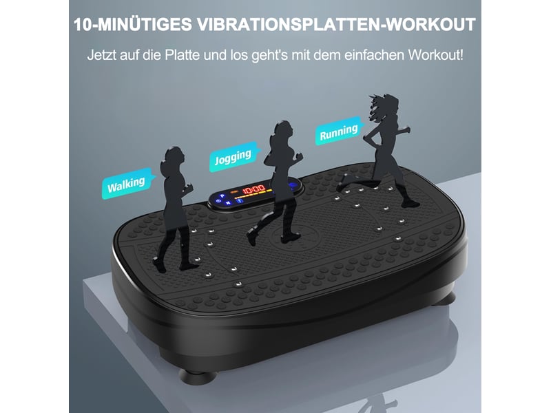  Plateforme vibrante d'entraînement 53 x 32 x 13 cm noire, abs, bandes de résistance, vitesse réglable  - Conforama E
