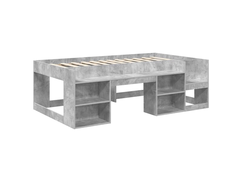  Cadre de lit pour enfants - lit jeune avec rangement gris béton 90 x 200 cm  - Conforama C