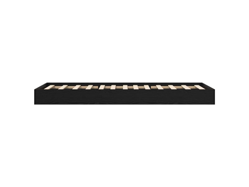 Lit simple- lit adulte - cadre de lit au sol chêne noir 80 x 200 cm bois d'ingénierie - Conforama D