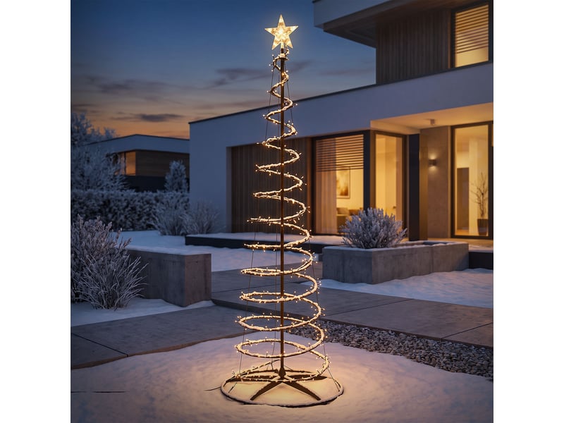  Ecd germany sapin de noël spirale led 210 cm avec étoile éclairage de noël cône guirlande lumineuse effet cascade avec 15 modes de lumière minuterie et 756 leds blanc chaud pour maison ou jardin ip44 ECD Germany GmbH - Conforama B