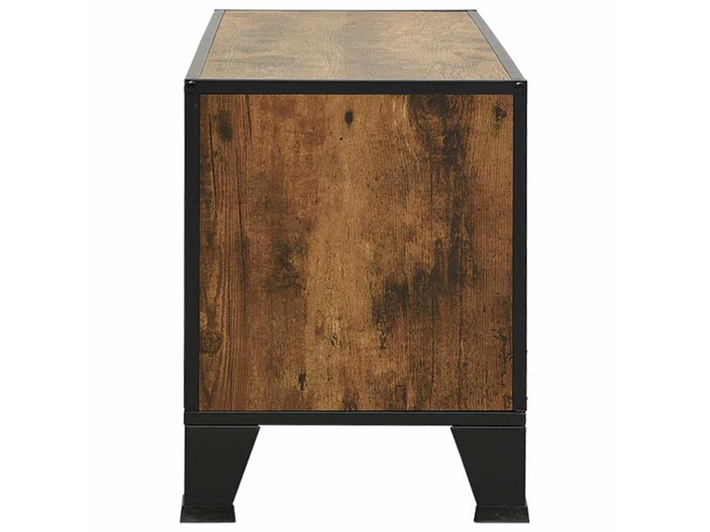  Meuble tv - banc tv - meuble de rangement marron rustique 105x36x47 cm métal et mdf  - Conforama D