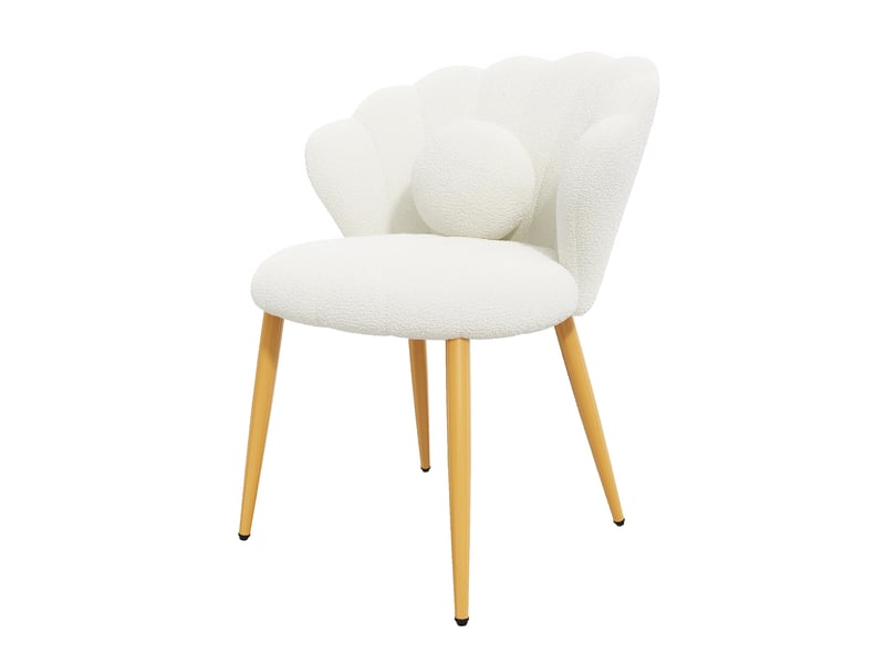 Lot de 6 chaises de salle à manger 60x62,5x83 cm en tissu teddy blanc - Conforama R