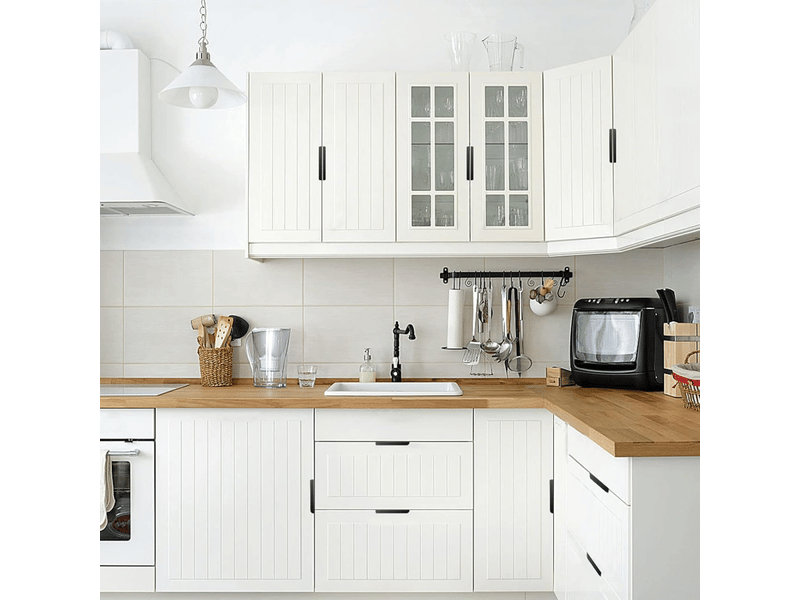  Tirador de cuisine noir (128 mmlongueur 150 mm), 10 poignées invisibles pour meubles avec distance entre centres, poignée de porte en aluminium  - Conforama E