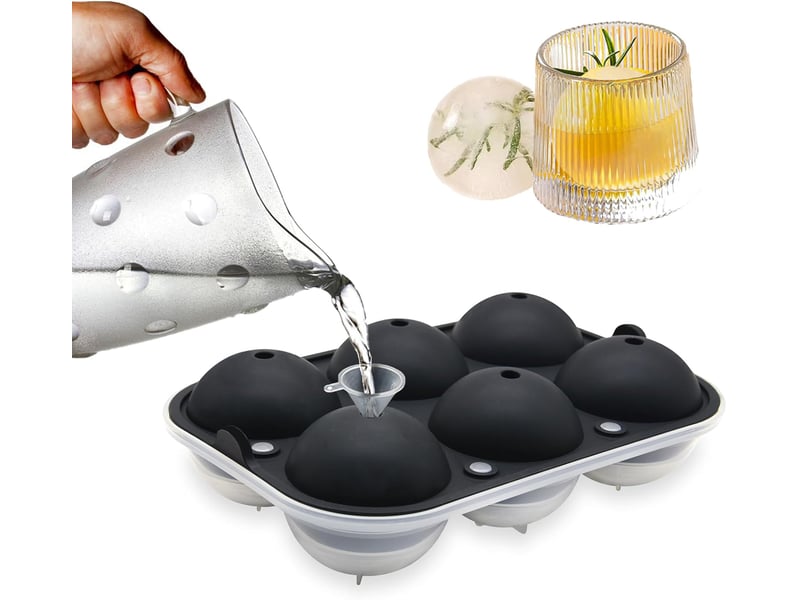 Bacs à glaçons ronds avec entonnoir - 6 grandes boules de glaçons de 6,35 cm - Conforama A