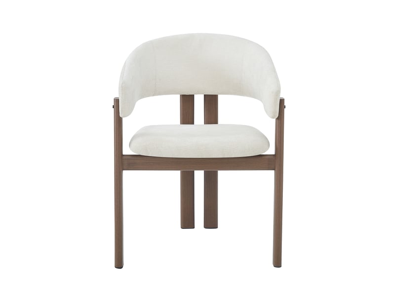  Lot de 2 chaises de salle à manger,61,5x52,5x83 cm,avec accoudoirs,lin,beige  - Conforama A