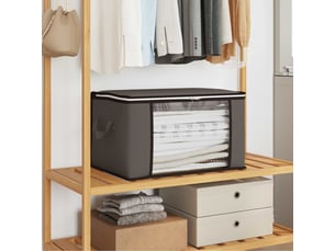 Boîte de rangement avec fenêtre latérale transparente 2 pcs gris shl83668
