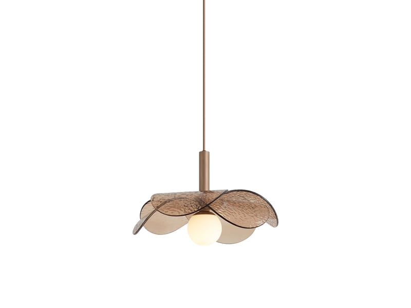  Suspension design bronze foncé avec verre ambré - kemner  - Conforama A