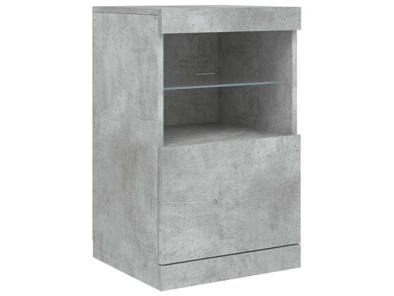 Buffet - bahut - meuble de rangement avec lumières led gris béton 41x37x67 cm - Conforama C