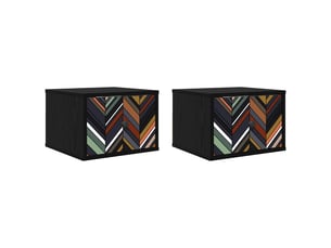 Table de chevet - cabinet de chevet - table de nuit mural ommen 2 pc chêne noir 36 x 33 x 25 cm