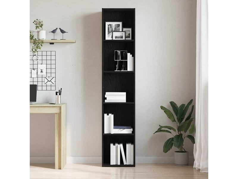  Bibliothèque, meuble de rangement salon chêne noir 40x30x189 cm bois d'ingénierie  - Conforama C
