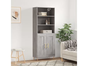 Buffet haut - bahut - meuble de rangement sonoma gris 69,5x34x180 cm bois d'ingénierie