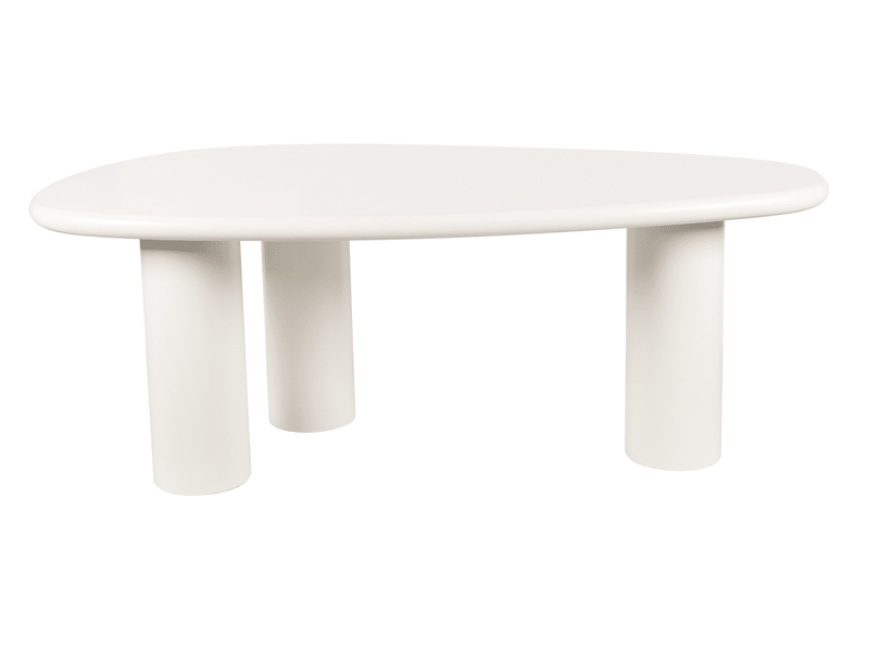  Table à manger asymétrique blanc 8 personnes 200cm aveline DT2505-BLA - Conforama D